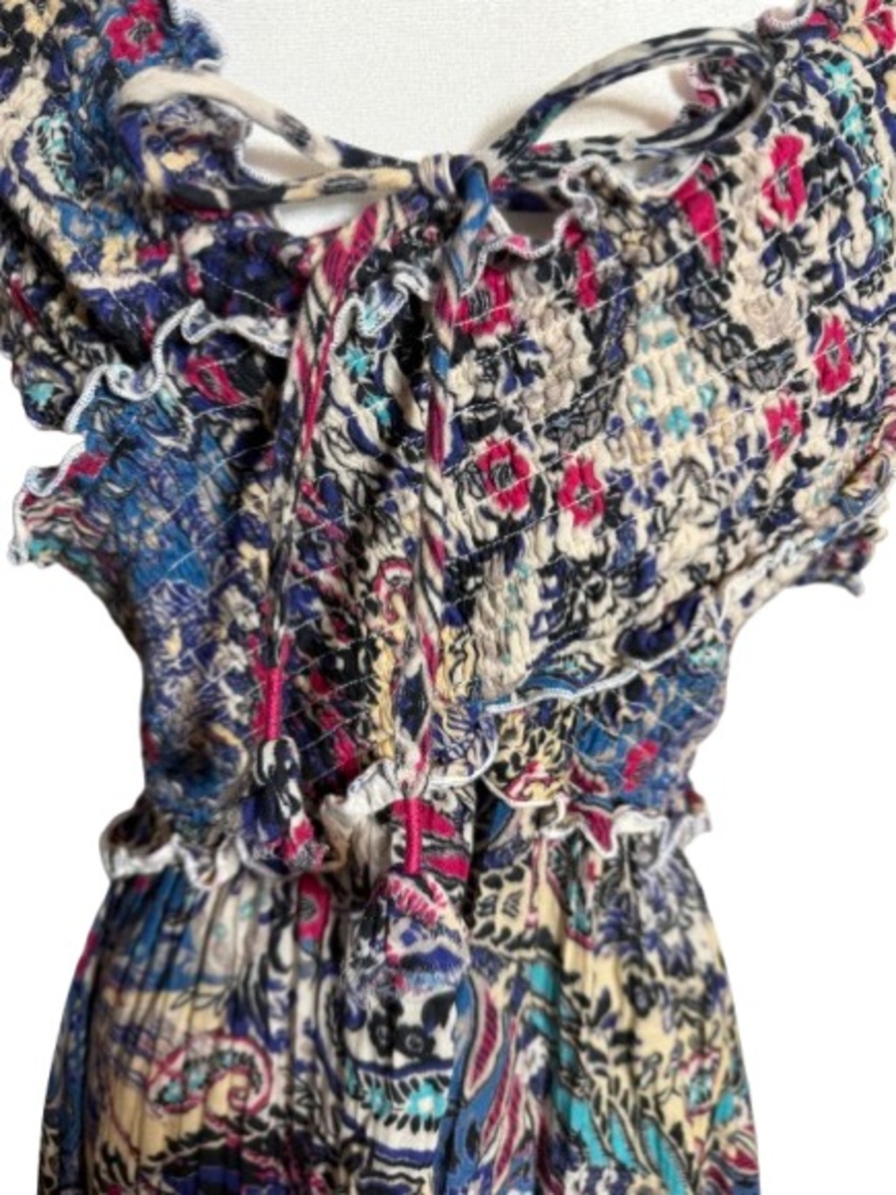 By Anthropologie Boho Off-Shoulder Floral Maxi Dress - Multicolor FLAW - Picture 4 of 12